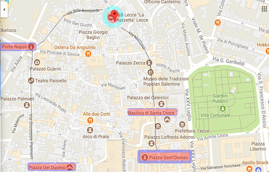 mappa centro storico di Lecce